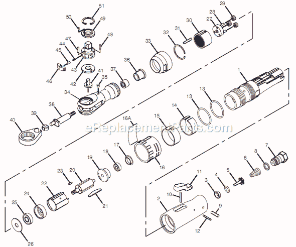 Page A Diagram and Parts List for CP7828H 8941078284 Chicago Pneumatic Ratchet